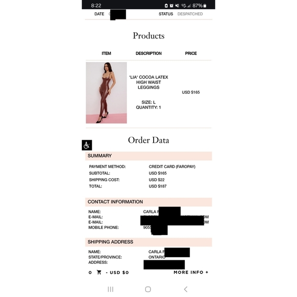 L Coca Leggings Latex From House Of CB - Picture 4 of 12